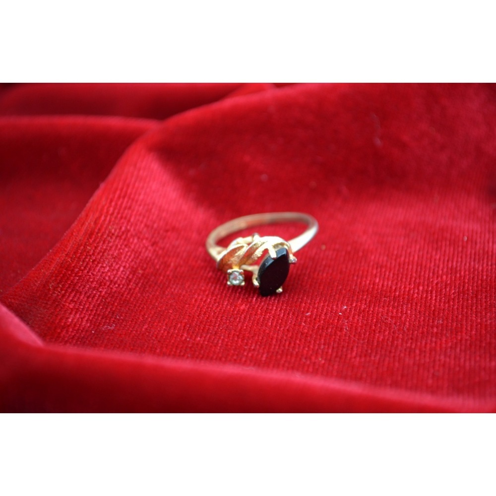 18Kt‎ GE Gold Electroplated Statement Cocktail Ring Size 7 Vintage Costume